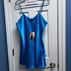 ICollection teal satin chemise. L/XL